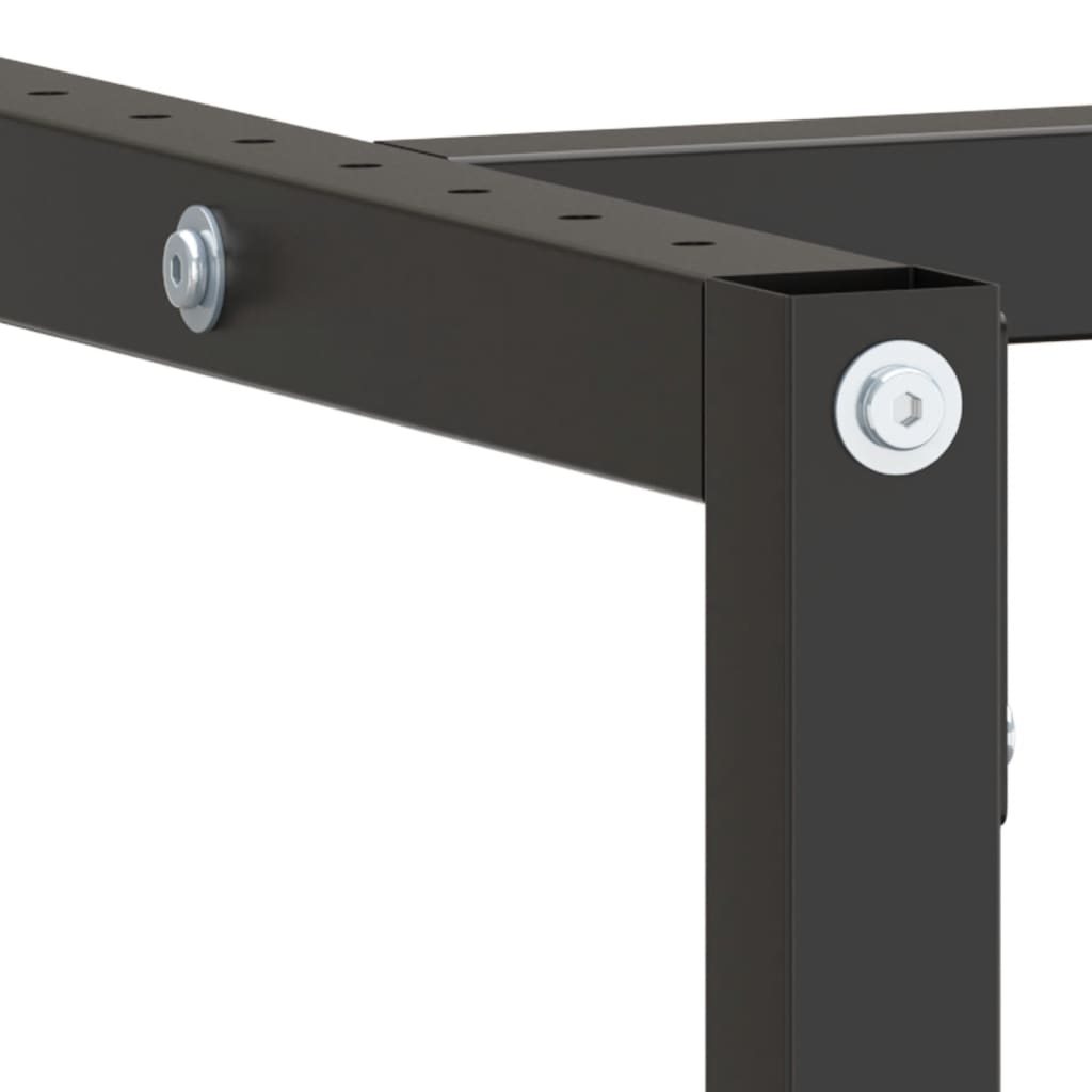 stel til arbejdsbænk 180x57x79 cm metal mat sort og mat rød