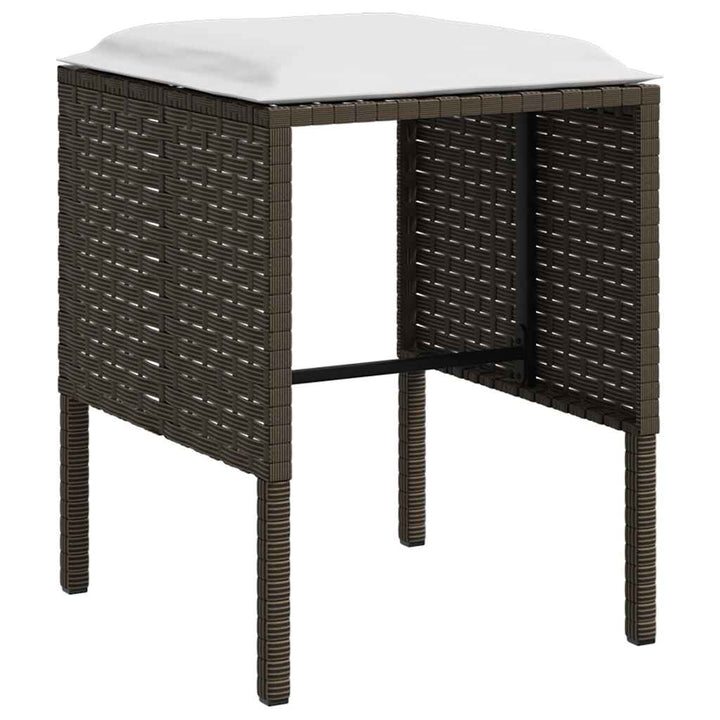 sofasæt med hynder 5 dele L-facon polyrattan brun