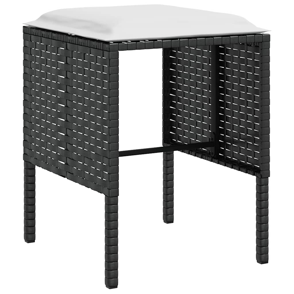 sofasæt med hynder 5 dele L-facon polyrattan sort