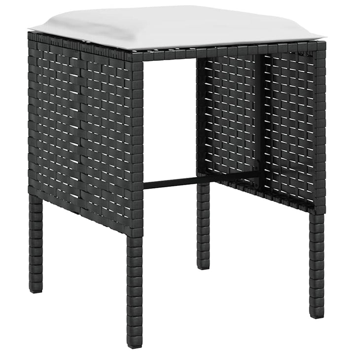 sofasæt med hynder 5 dele L-facon polyrattan sort