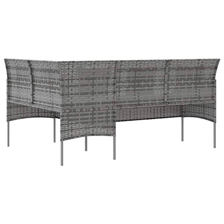 sofasæt med hynder 5 dele L-facon polyrattan grå