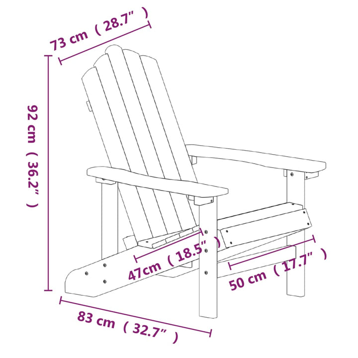 Adirondack-havestol HDPE hvid