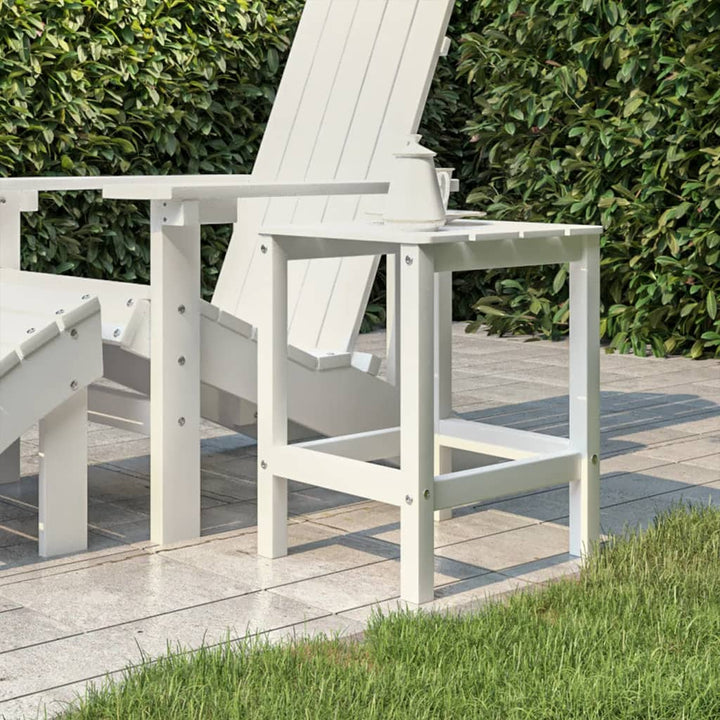 Adirondack-havebord 38x38x46 HDPE hvid