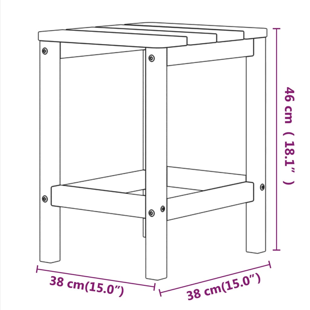 Adirondack-havebord 38x38x46 HDPE blå
