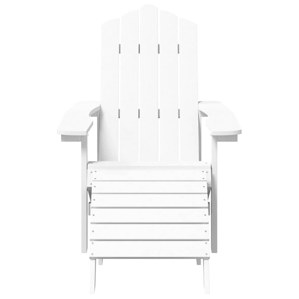 Adirondack-havestol med fodstøtte HDPE hvid
