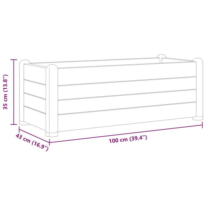 højbed 100x43x35 cm PP stengrå