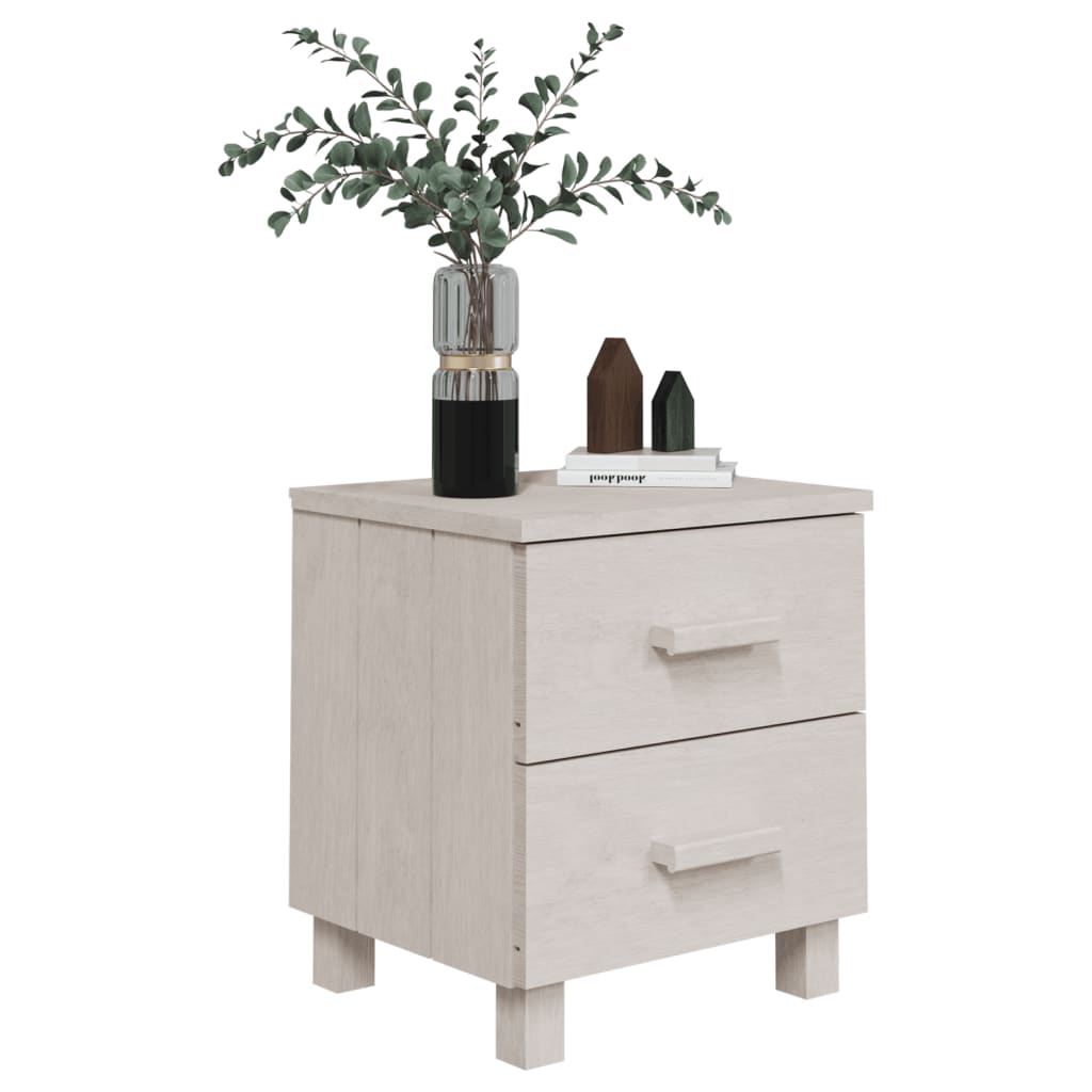 sengeskab HAMAR 2 stk. 40x35x44,5 cm massivt fyrretræ hvid