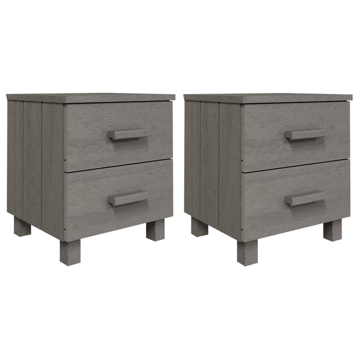 sengeskab HAMAR 2 stk. 40x35x44,5 cm massivt fyrretræ lysegrå