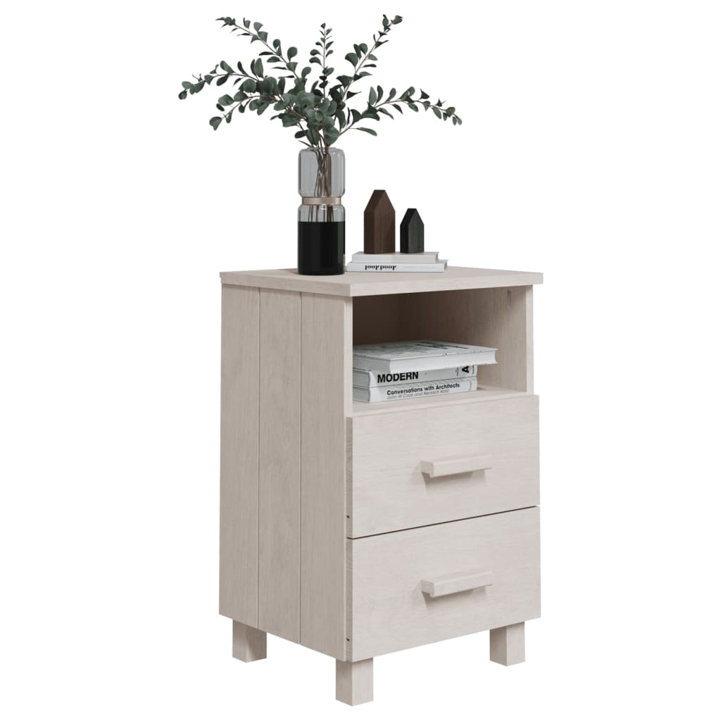 sengebord HAMAR 40x35x62 cm massivt fyrretræ hvid