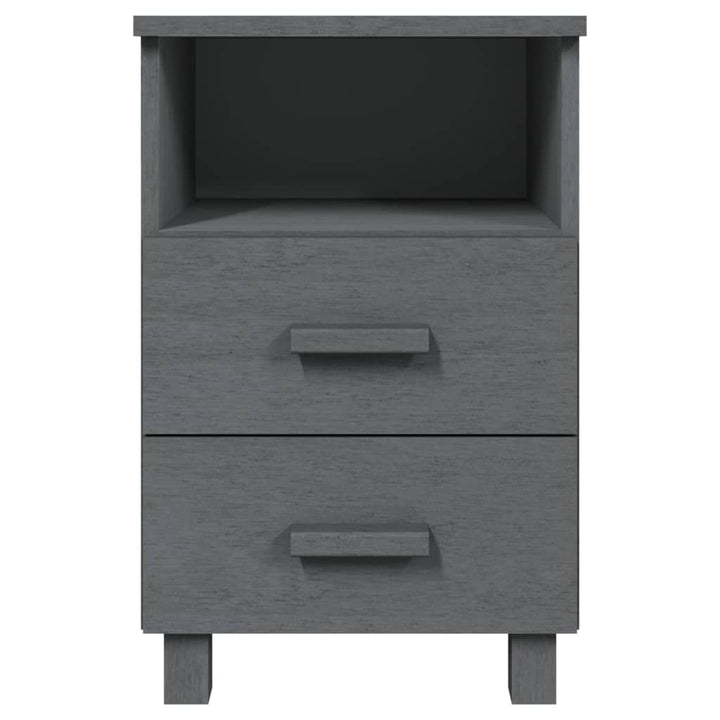 sengebord HAMAR 2 stk. 40x35x62 cm massivt fyrretræ mørkegrå