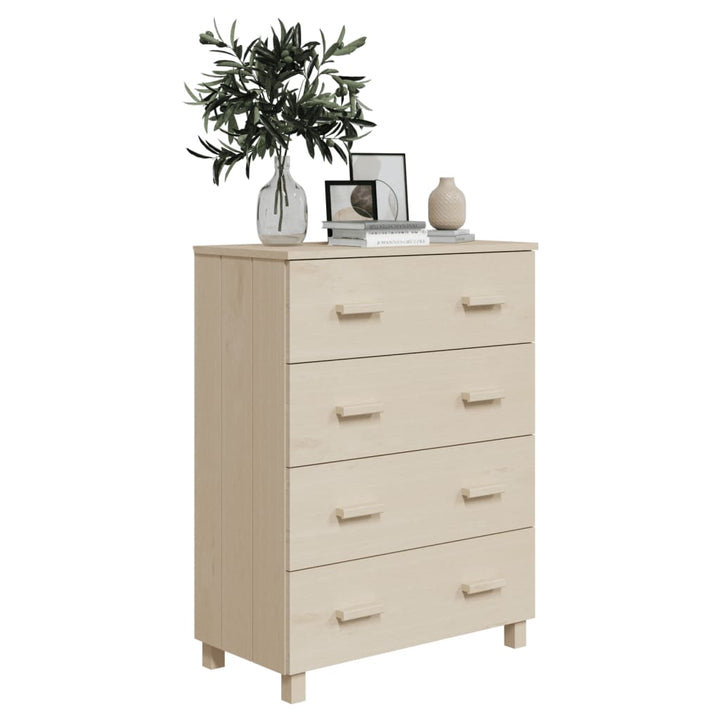 skænk HAMAR 79x40x103,5 cm massivt fyrretræ honningbrun