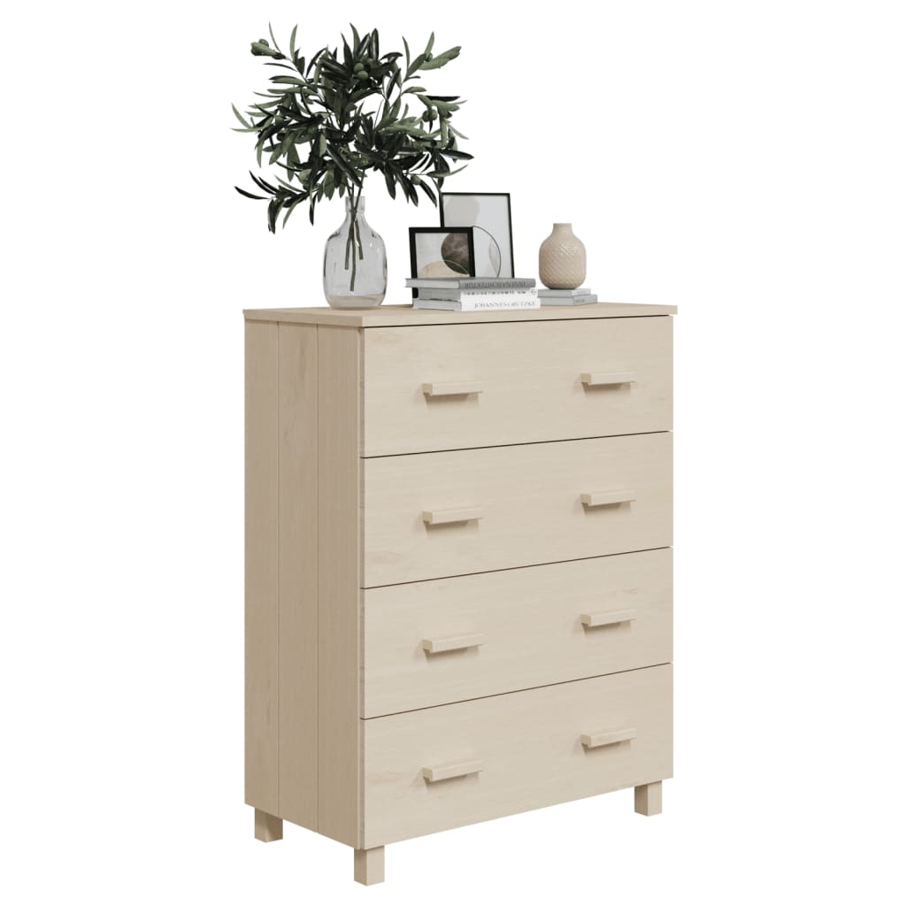 skænk HAMAR 79x40x103,5 cm massivt fyrretræ honningbrun