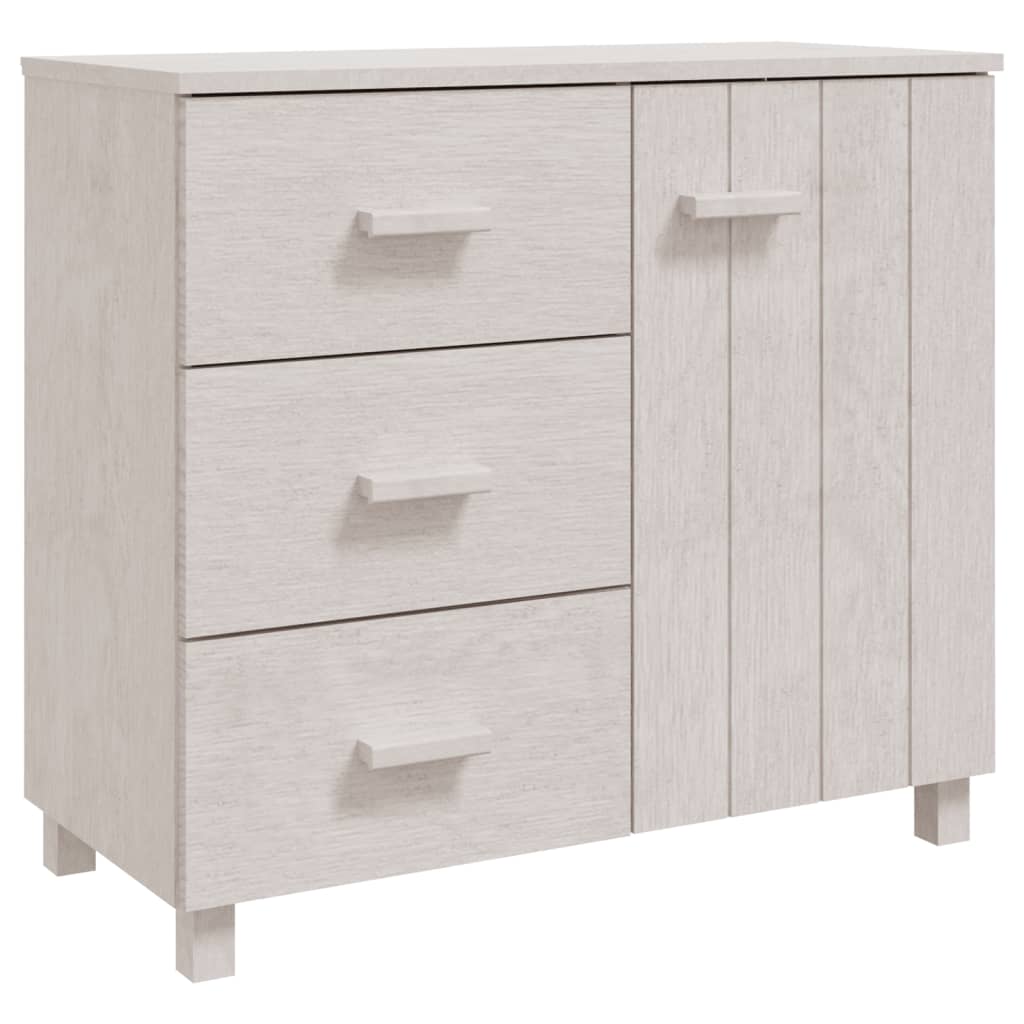 skænk HAMAR 90x40x80 cm massivt fyrretræ hvid