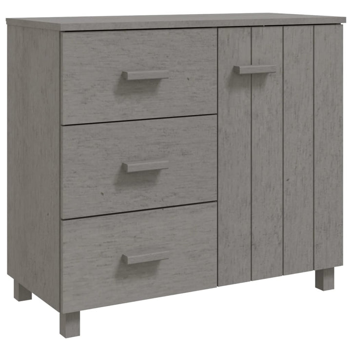 skænk HAMAR 90x40x80 cm massivt fyrretræ lysegrå