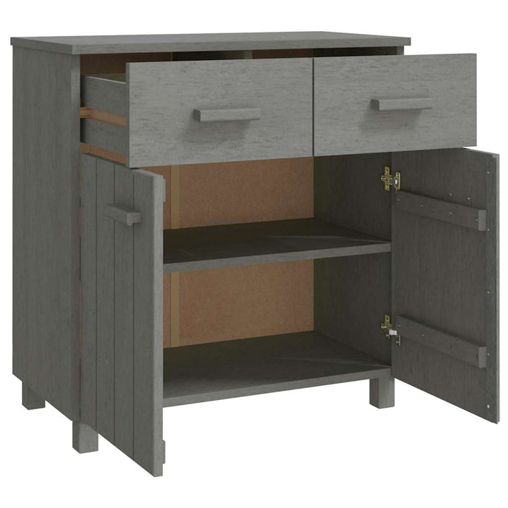 skænk HAMAR 79x40x80 cm massivt fyrretræ lysegrå