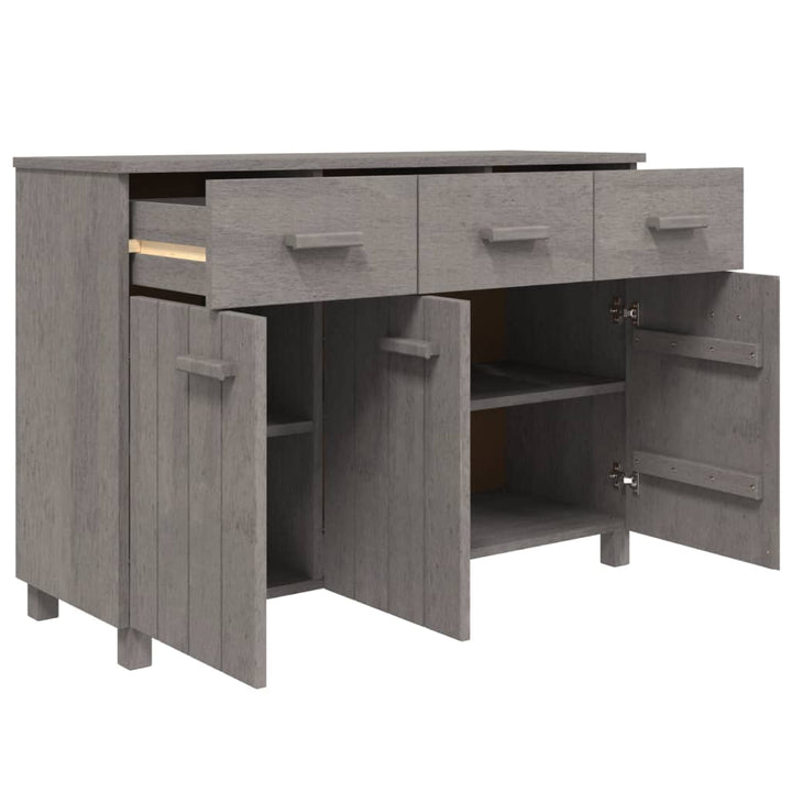 skænk HAMAR 113x40x80 cm massivt fyrretræ lysegrå
