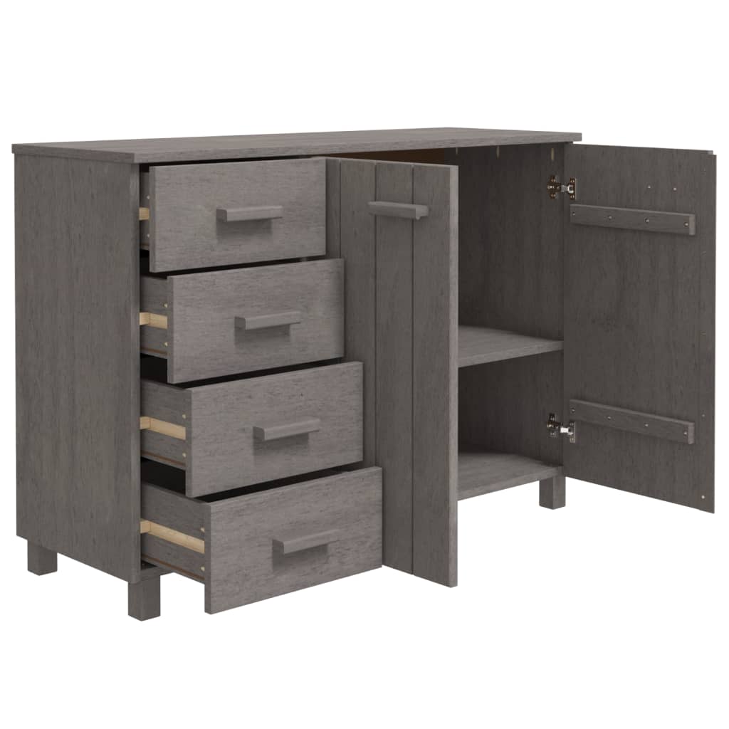 skænk HAMAR 113x40x80 cm massivt fyrretræ lysegrå