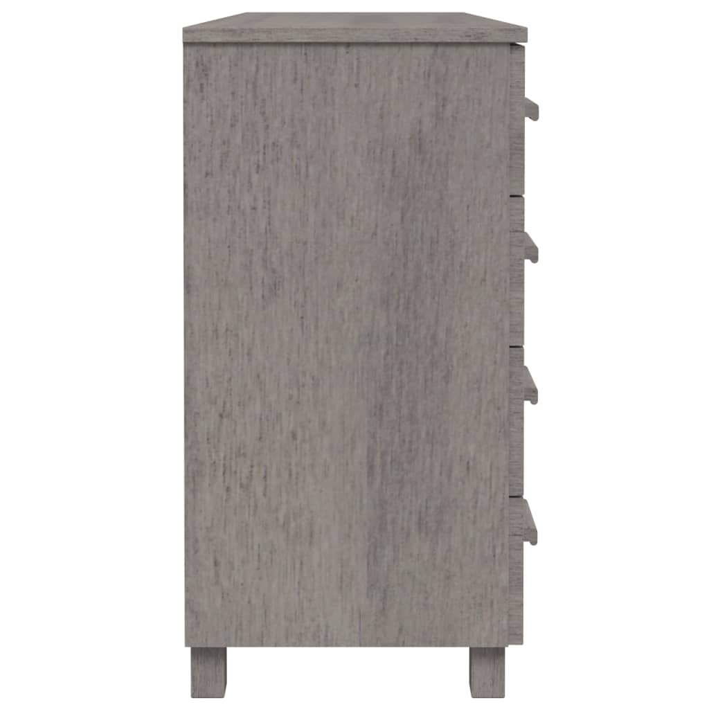 skænk HAMAR 113x40x80 cm massivt fyrretræ lysegrå