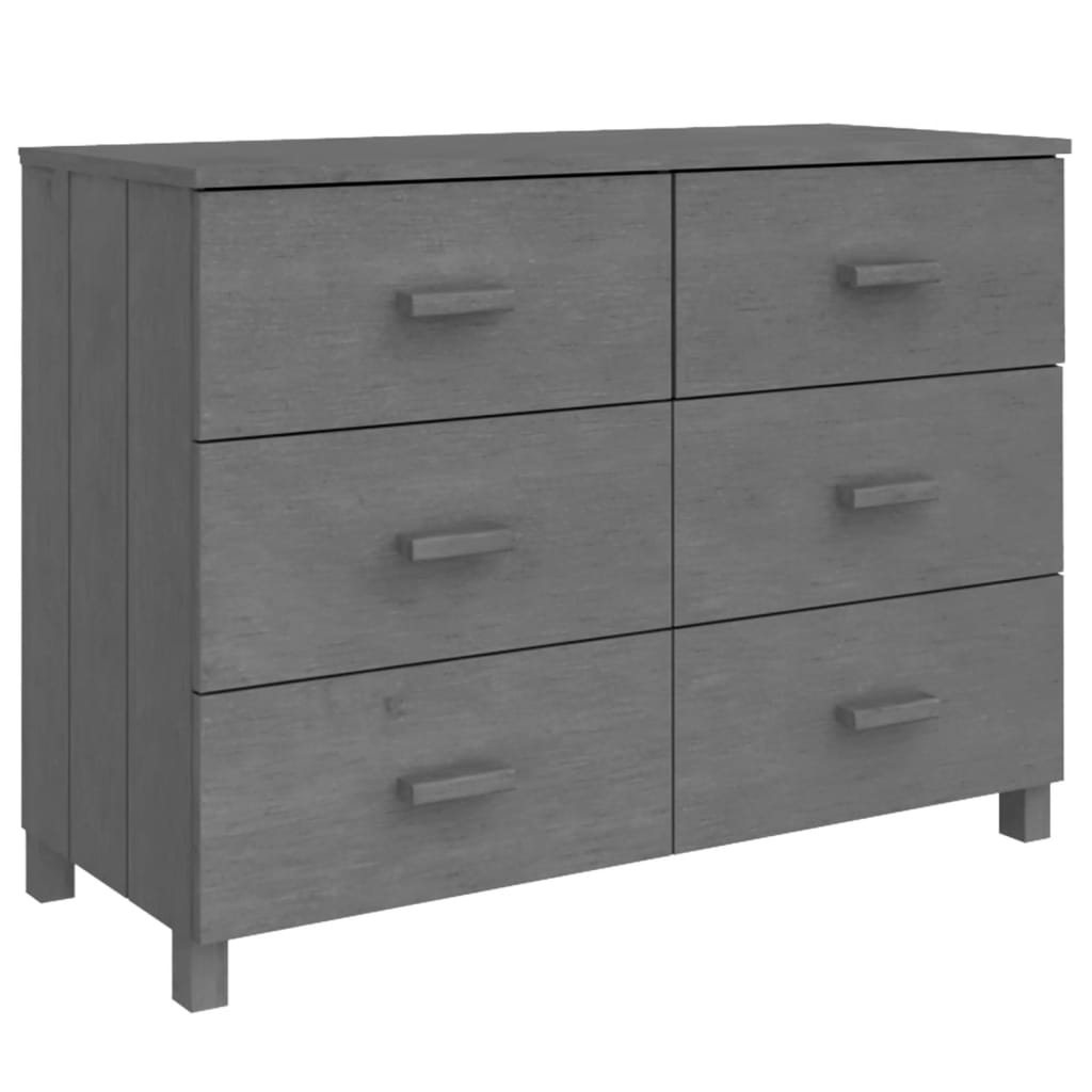 skænk HAMAR 113x40x80 cm massivt fyrretræ mørkegrå