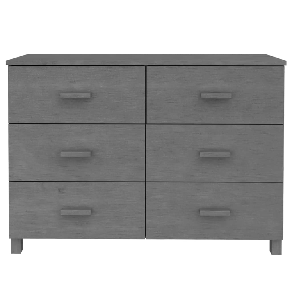 skænk HAMAR 113x40x80 cm massivt fyrretræ mørkegrå