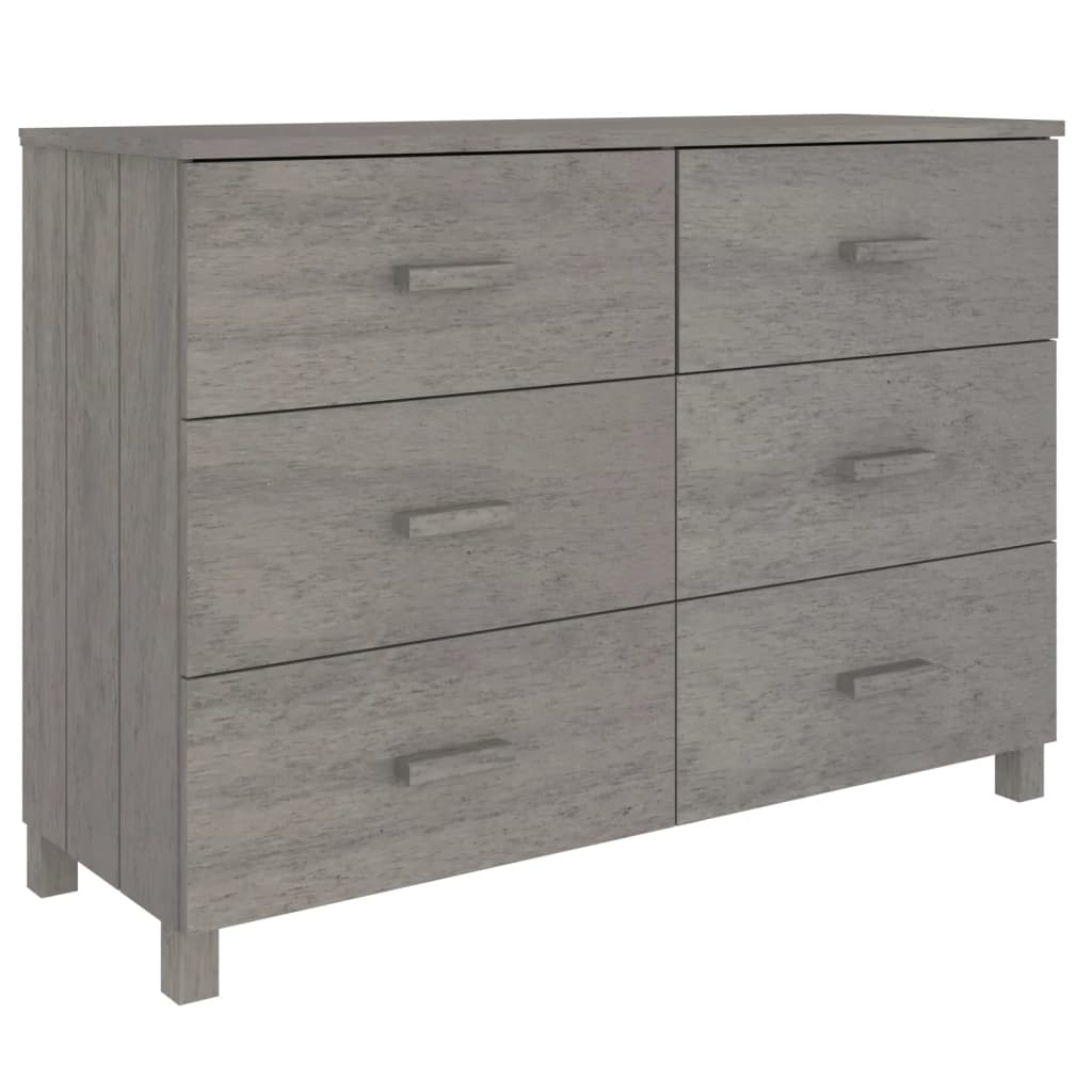 skænk HAMAR 113x40x80 cm massivt fyrretræ lysegrå