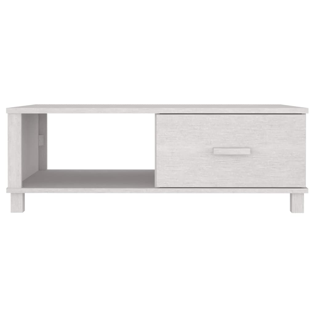 sofabord HAMAR 100x55x35 cm massivt fyrretræ hvid