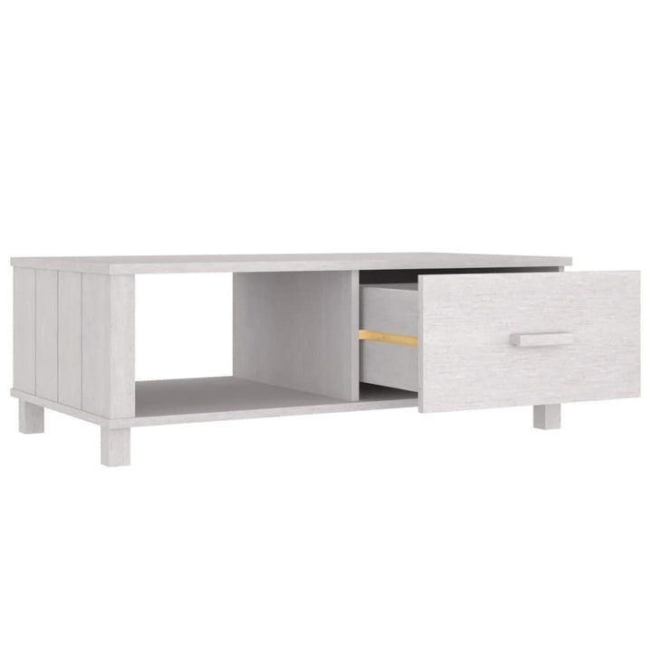sofabord HAMAR 100x55x35 cm massivt fyrretræ hvid
