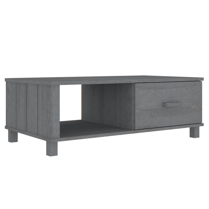 vidaXL sofabord HAMAR 100x55x35 cm massivt fyrretræ mørkegrå