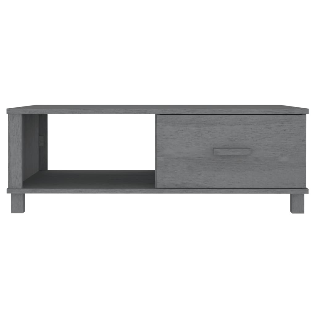 vidaXL sofabord HAMAR 100x55x35 cm massivt fyrretræ mørkegrå