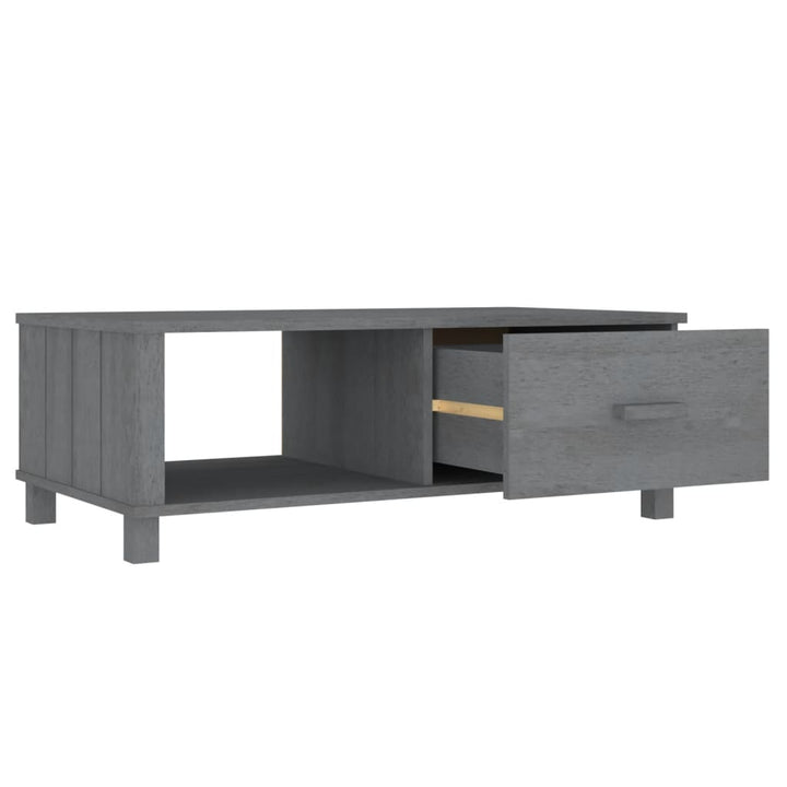 vidaXL sofabord HAMAR 100x55x35 cm massivt fyrretræ mørkegrå