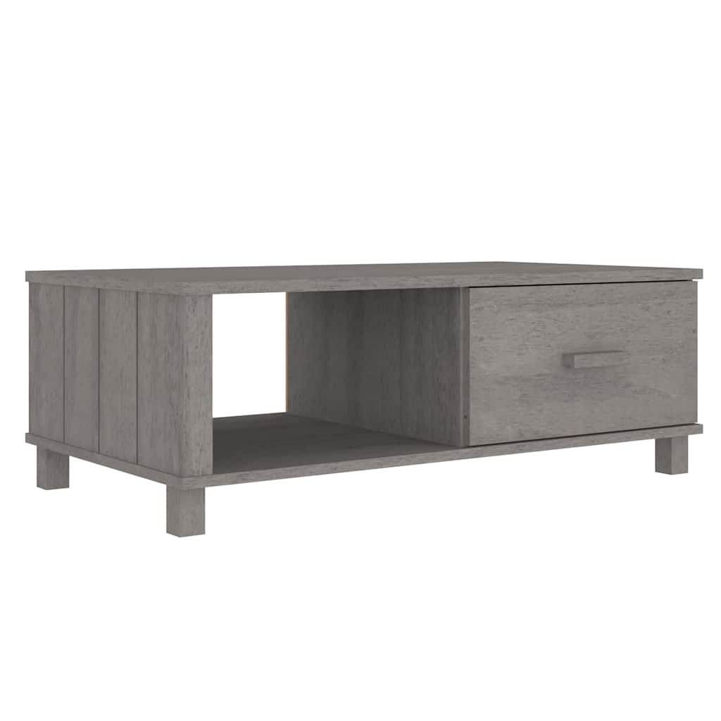 vidaXL sofabord HAMAR 100x55x35 cm massivt fyrretræ lysegrå