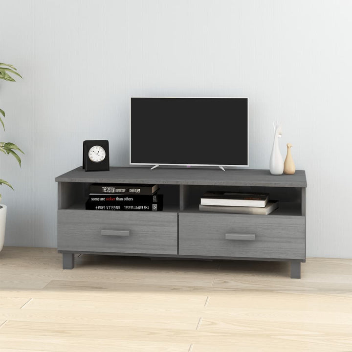 tv-skab HAMAR 106x40x40 cm massivt fyrretræ mørkegrå
