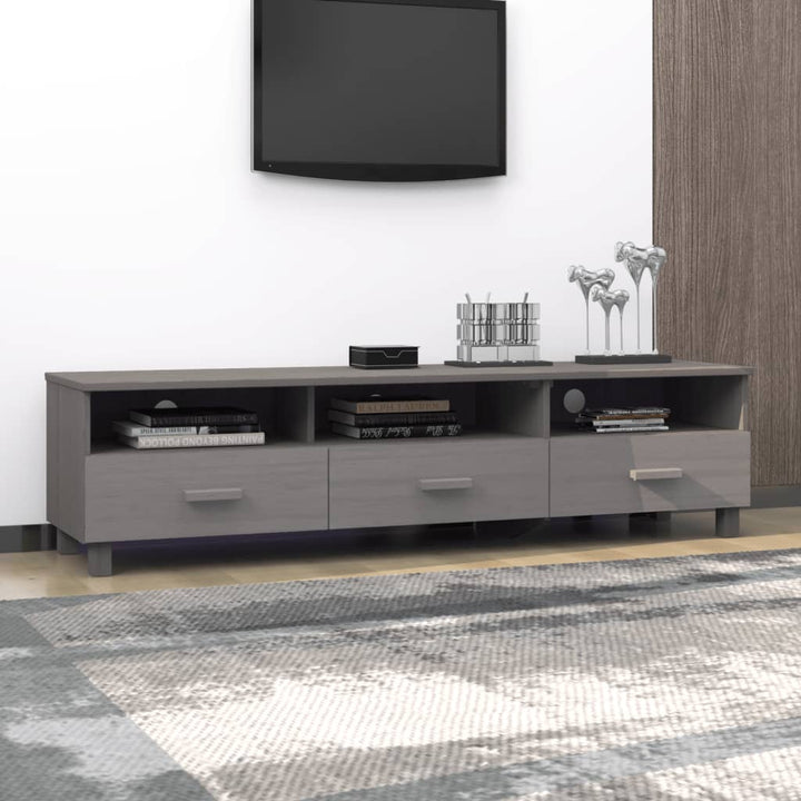 tv-skab HAMAR 158x40x40 cm massivt fyrretræ lysegrå