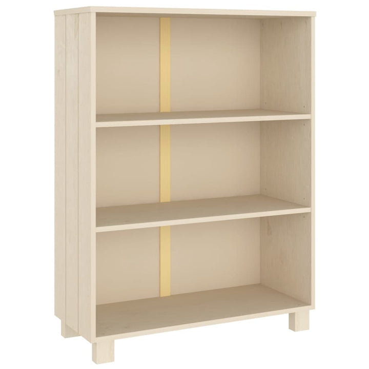 bogskab HAMAR 85x35x112 cm massivt fyrretræ honningbrun