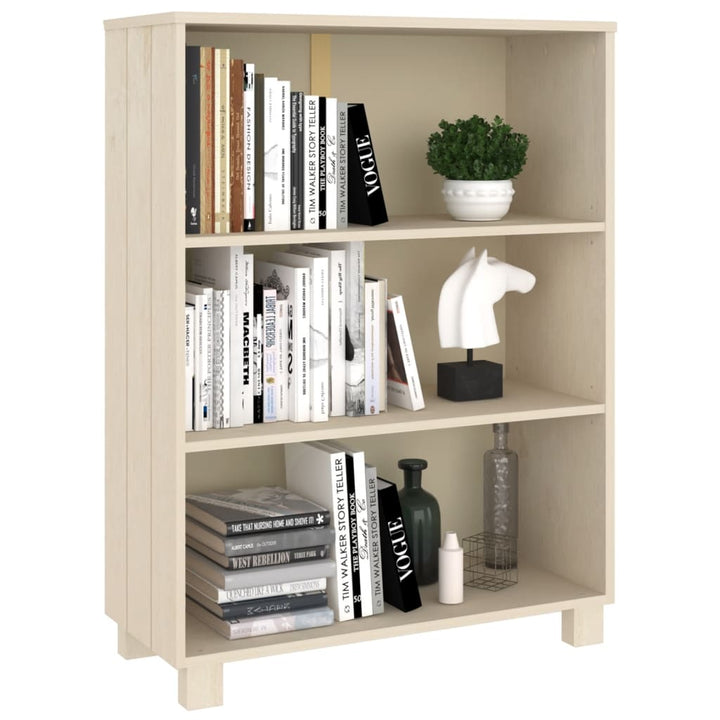 bogskab HAMAR 85x35x112 cm massivt fyrretræ honningbrun