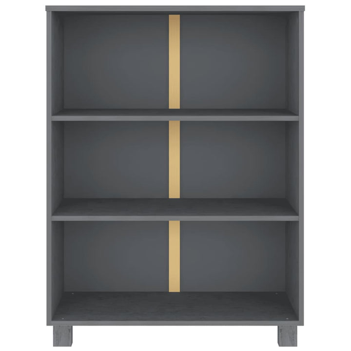bogskab HAMAR 85x35x112 cm massivt fyrretræ mørkegrå