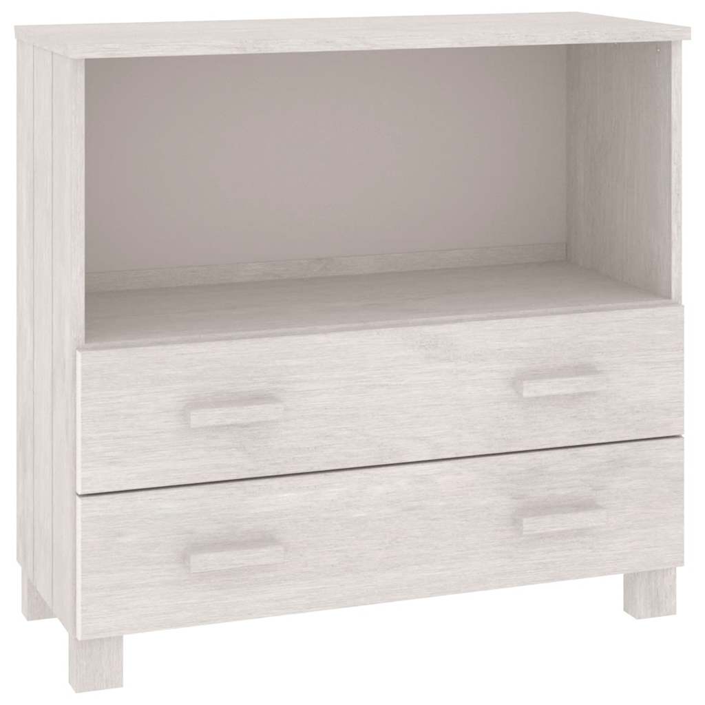 skænk HAMAR 85x35x80 cm massivt fyrretræ hvid
