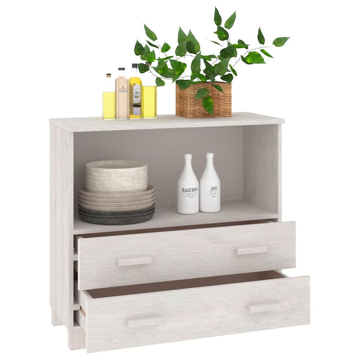 skænk HAMAR 85x35x80 cm massivt fyrretræ hvid