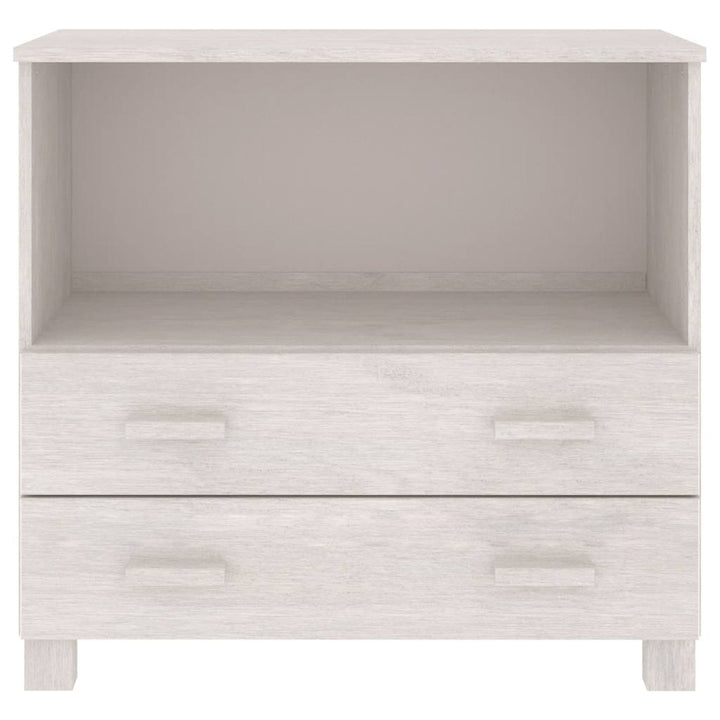 skænk HAMAR 85x35x80 cm massivt fyrretræ hvid