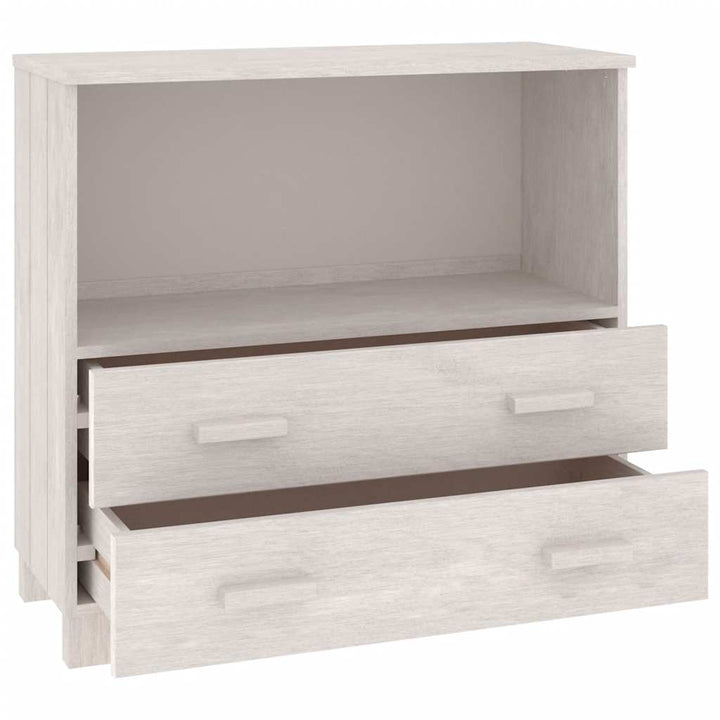 skænk HAMAR 85x35x80 cm massivt fyrretræ hvid