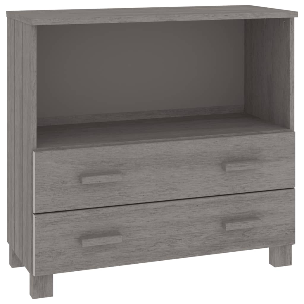 skænk HAMAR 85x35x80 cm massivt fyrretræ lysegrå