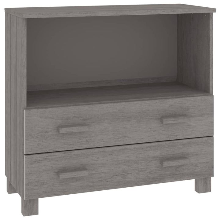 skænk HAMAR 85x35x80 cm massivt fyrretræ lysegrå