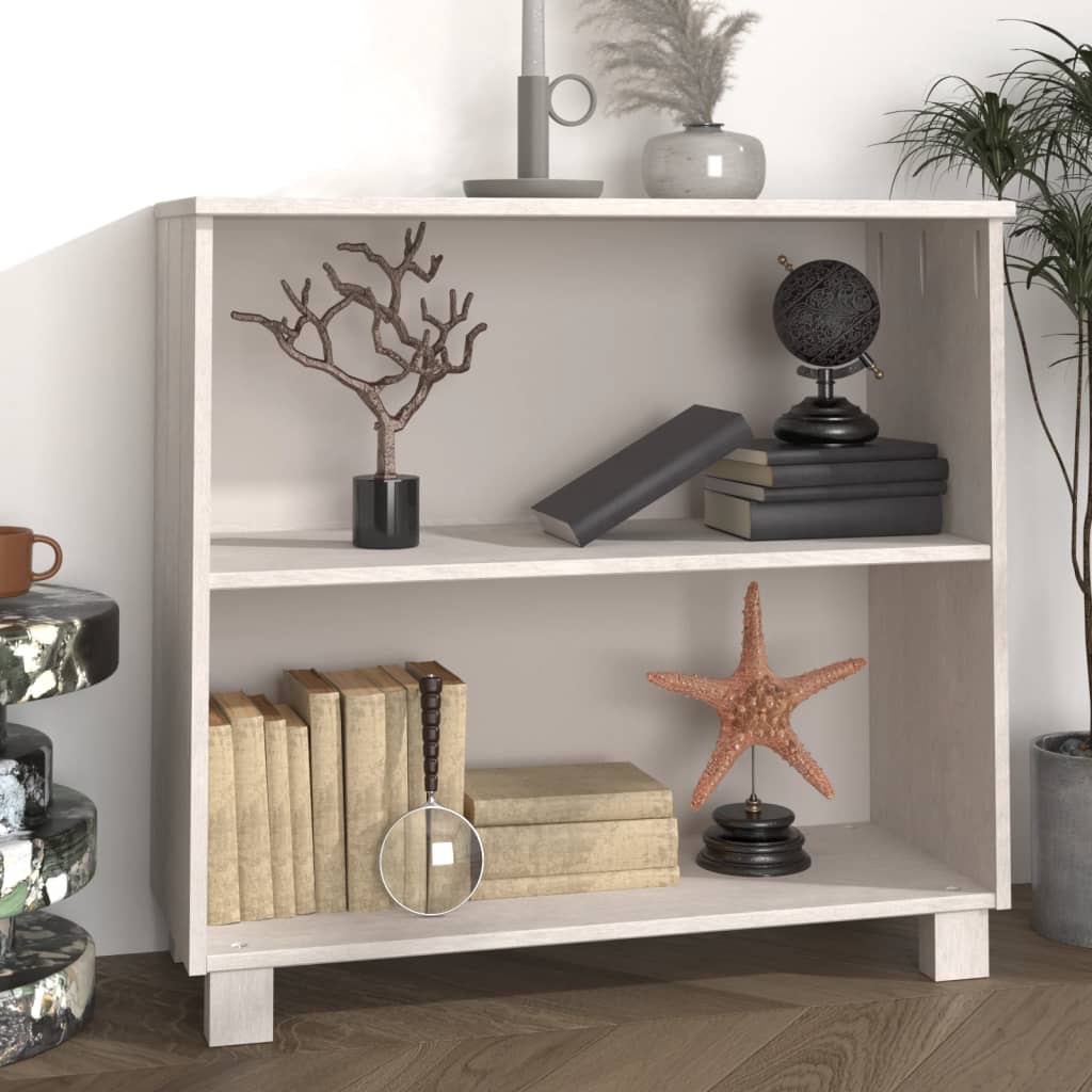 skænk HAMAR 85x35x80 cm massivt fyrretræ hvid