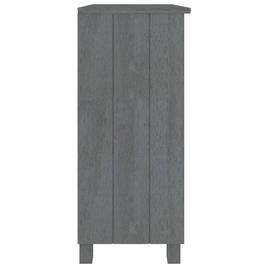 skænk HAMAR 85x35x80 cm massivt fyrretræ mørkegrå