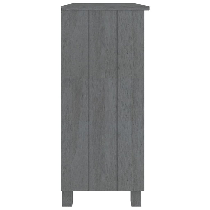 skænk HAMAR 85x35x80 cm massivt fyrretræ mørkegrå