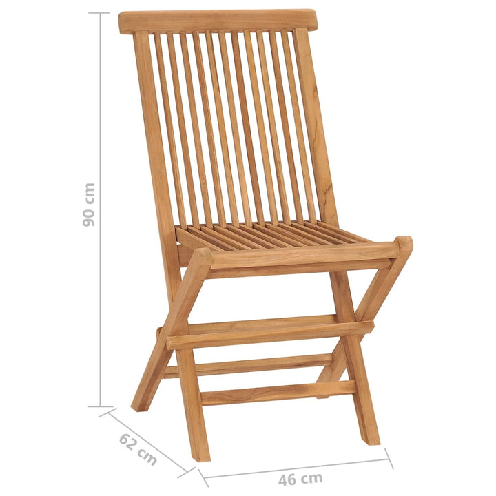 foldbare havestole 8 stk. massivt teaktræ
