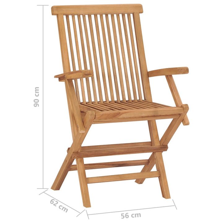 foldbare havestole 8 stk. massivt teaktræ