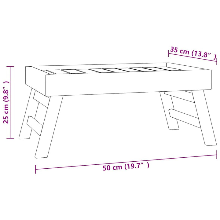 foldbar bakke 55x35x25 cm massivt teaktræ