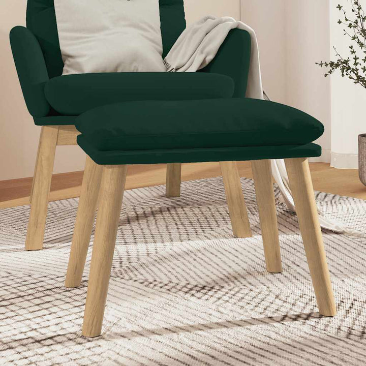 fodskammel 45x29,5x35 cm fløjl mørkegrøn