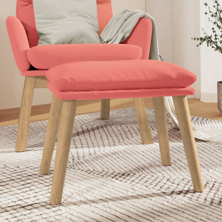 fodskammel 45x29,5x35 cm fløjl lyserød
